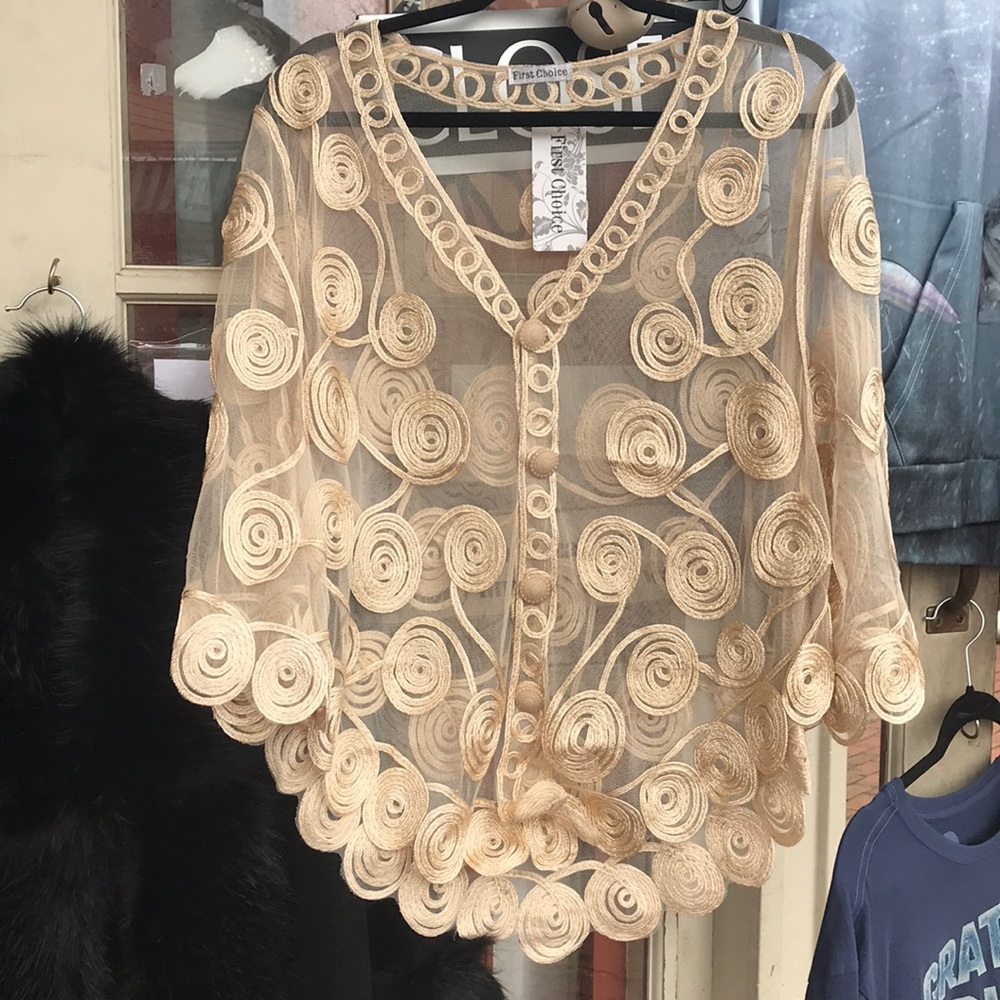 Cream lace bolero jacket